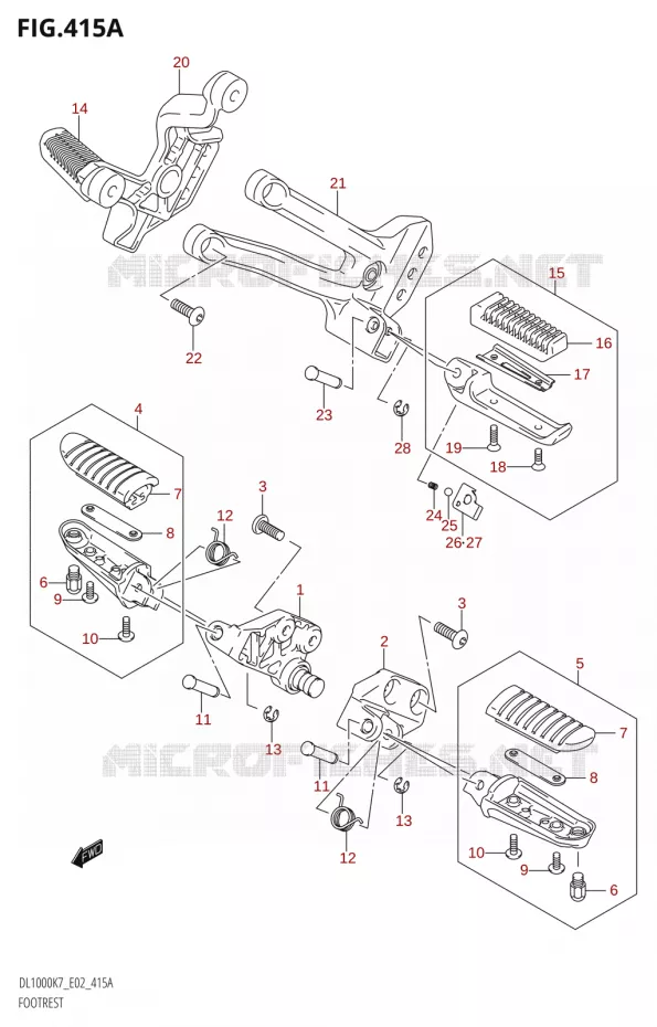 FOOTREST Suzuki MOTO 1000 V-STROM 2007  DL1000K7(E2)