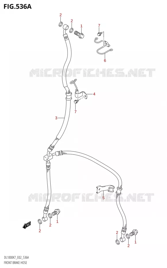 FRONT REMSLANG Suzuki MOTO 1000 V-STROM 2008  DL1000 K8 (E02,E19,E24)