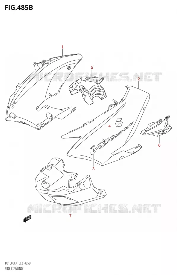 SIDE KUIPNG (K9,L0) Suzuki MOTO 1000 V-STROM 2009  DL1000 K9 (E02,E19,E24)