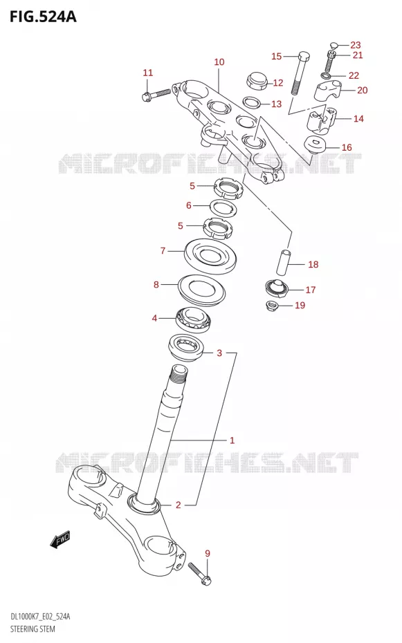 STUURKOLOM Suzuki MOTO 1000 V-STROM 2008  DL1000 K8 (E02,E19,E24)
