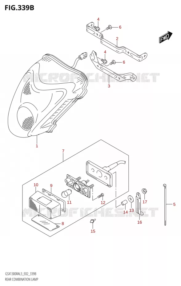 ACHTERLICHTTION LAMP (GSX1300RA:L3:E19) Suzuki MOTO 1300 HAYABUSA 2013  GSX1300RA L3 (E19)