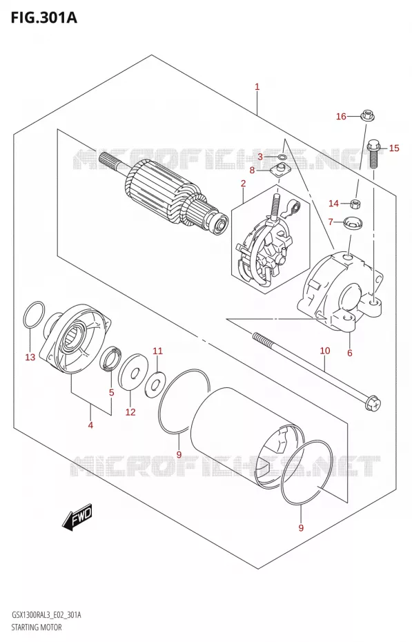 STARTMOTOR Suzuki MOTO 1300 HAYABUSA 2013  GSX1300RA L3 (E19)