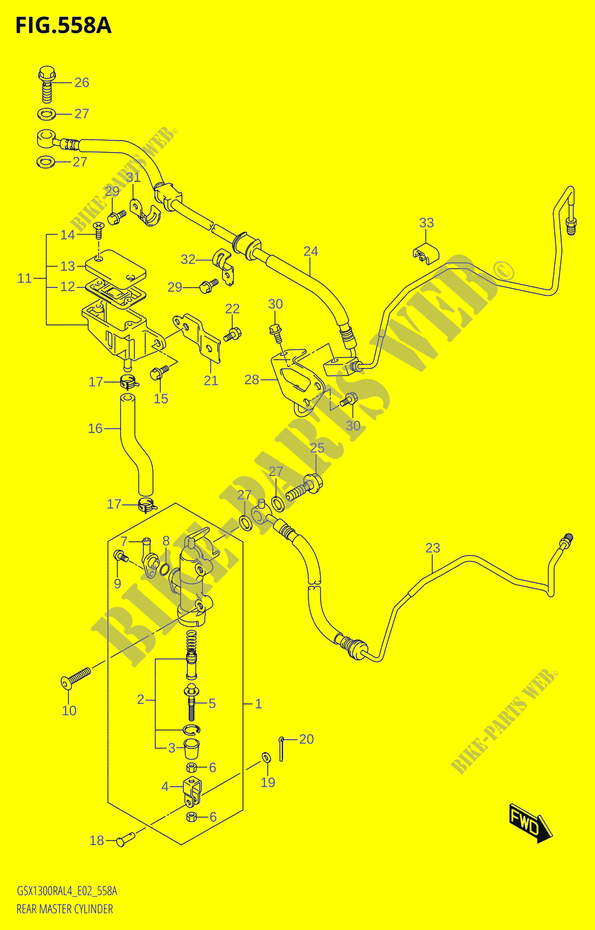 ACHTER hoofdremcilinderX1300RA:L4:E02) voor Suzuki HAYABUSA 1300 2014