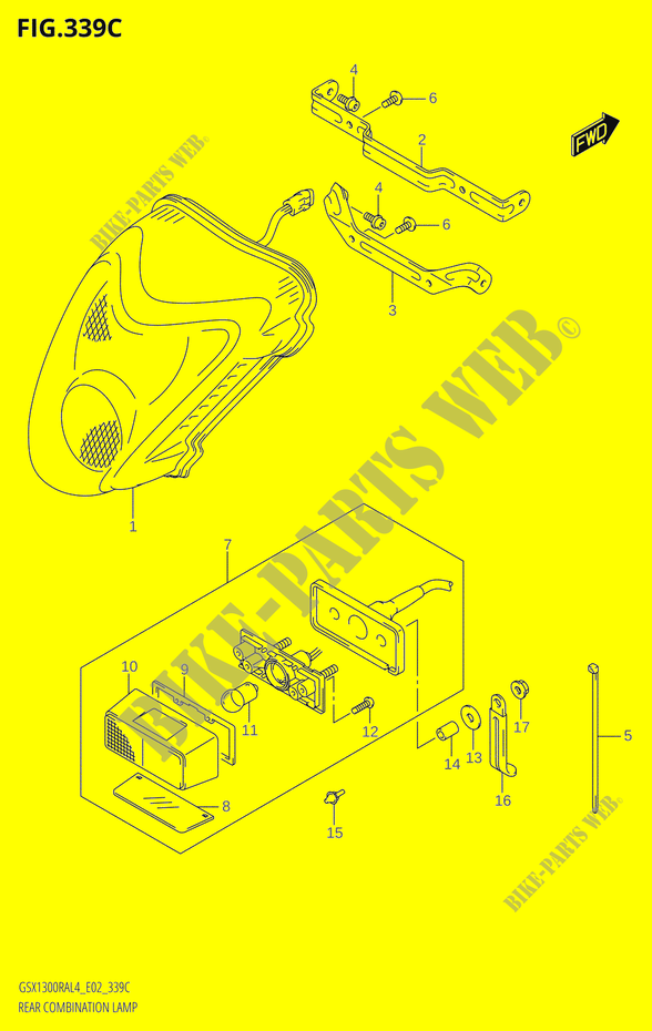 ACHTERLICHTTION LAMP (GSX1300RAUF:L4:E19) voor Suzuki HAYABUSA 1300 2014