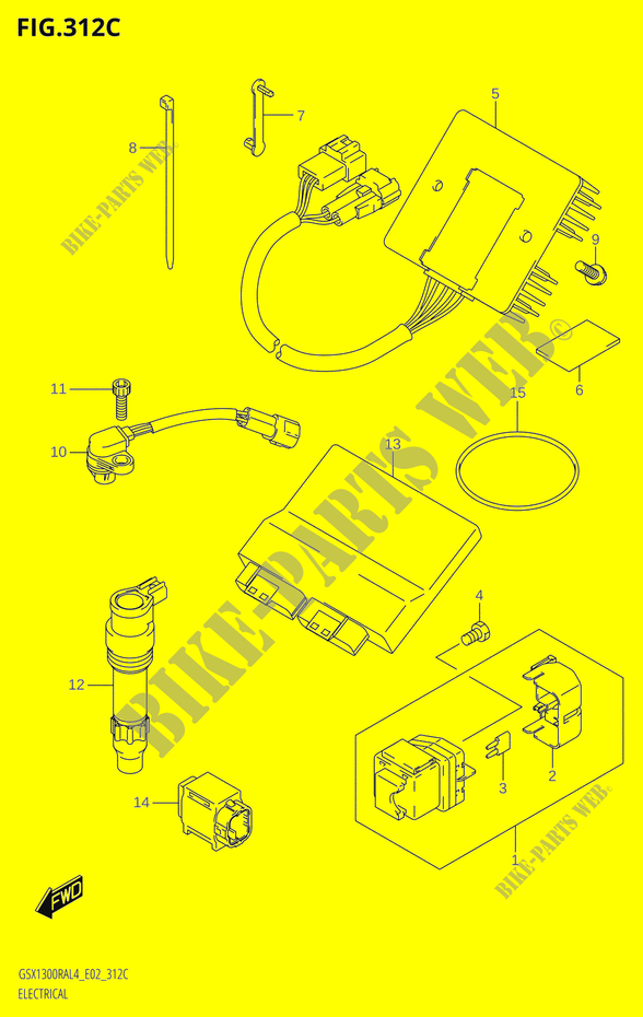 ELEKTRISCH (GSX1300RAUF:L4:E19) voor Suzuki HAYABUSA 1300 2014