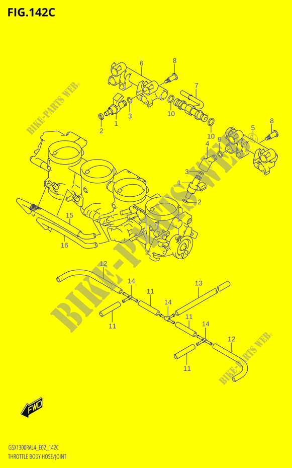 GASKLEPHUIS SLANG / JOINTT (GSX1300RAUF:L4:E19) voor Suzuki HAYABUSA 1300 2014