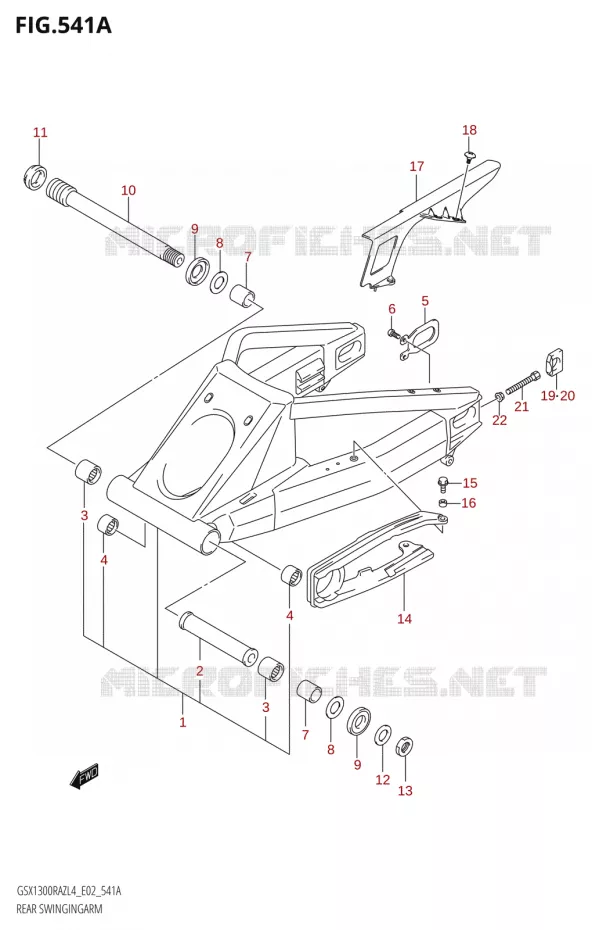 SWINGARM Suzuki MOTO 1300 HAYABUSA 2014  GSX1300RAZUF L4 (E19)