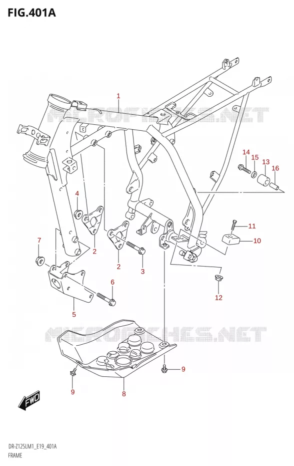 FRAME Suzuki MOTO 125 DR-Z 2021  DR-Z125L M1