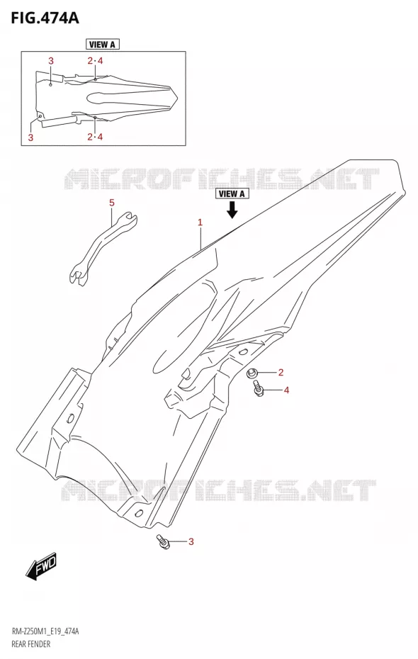 ACHTERSPATBORD Suzuki MOTO 250 RM-Z 2021  RM-Z250 M1 (E19)