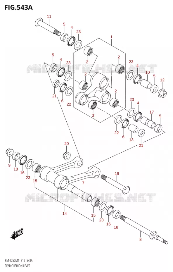 SCHOKBREKER AANEENSCHAKELING Suzuki MOTO 250 RM-Z 2021  RM-Z250 M1 (E19)