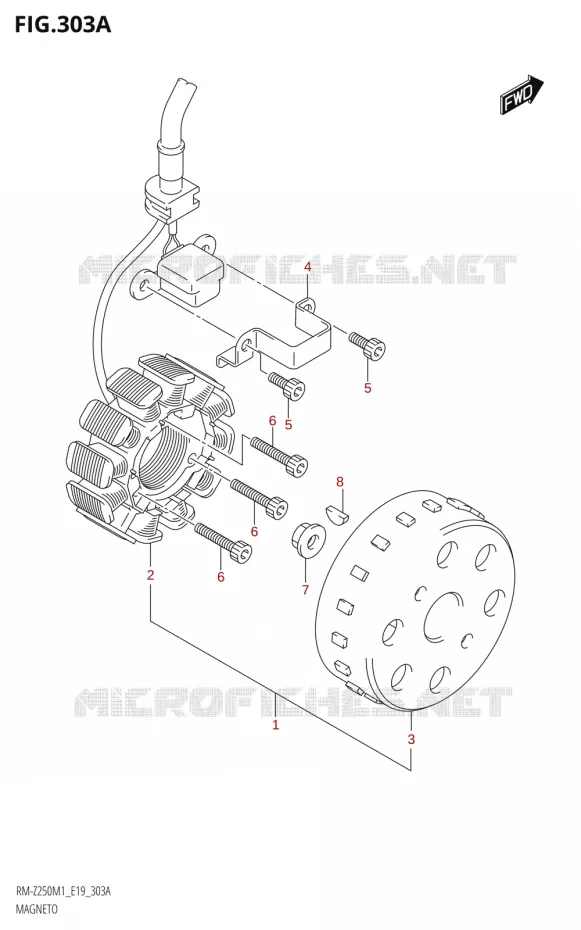 ONTSTEKING Suzuki MOTO 450 RM-Z 2021  RM-Z450 M1 (E19)