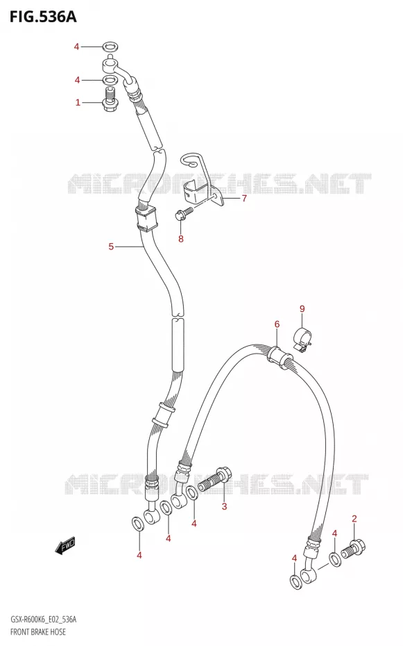 FRONT REMSLANG Suzuki MOTO 600 GSX-R 2006  GSX-R600 K6 (E02,E19)
