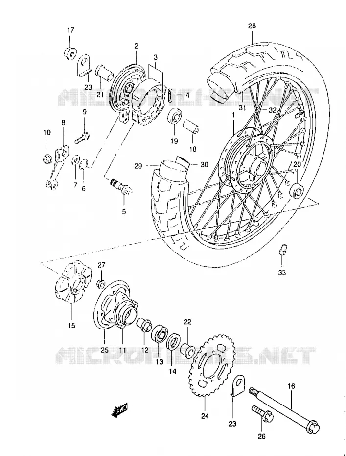 ACHTERWIEL Suzuki MOTO 125 MARAUDER 2000  GZ125CY(W/X/Y)