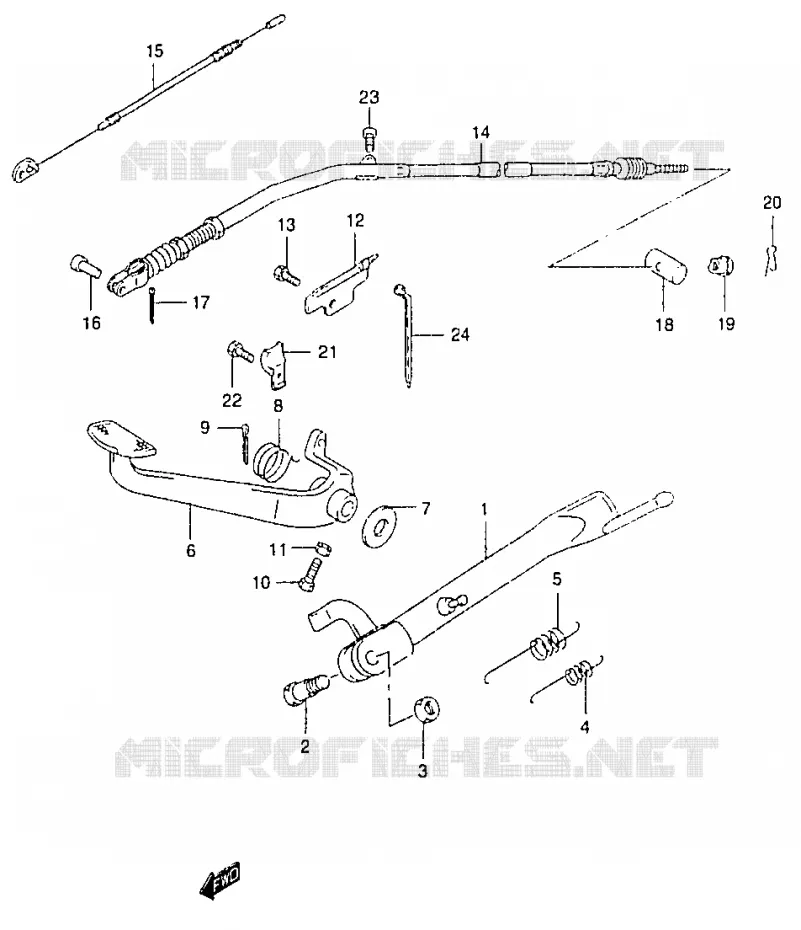 STAND - ACHTER REMPEDAAL Suzuki MOTO 125 MARAUDER 2000  GZ125Y(W/X/Y)