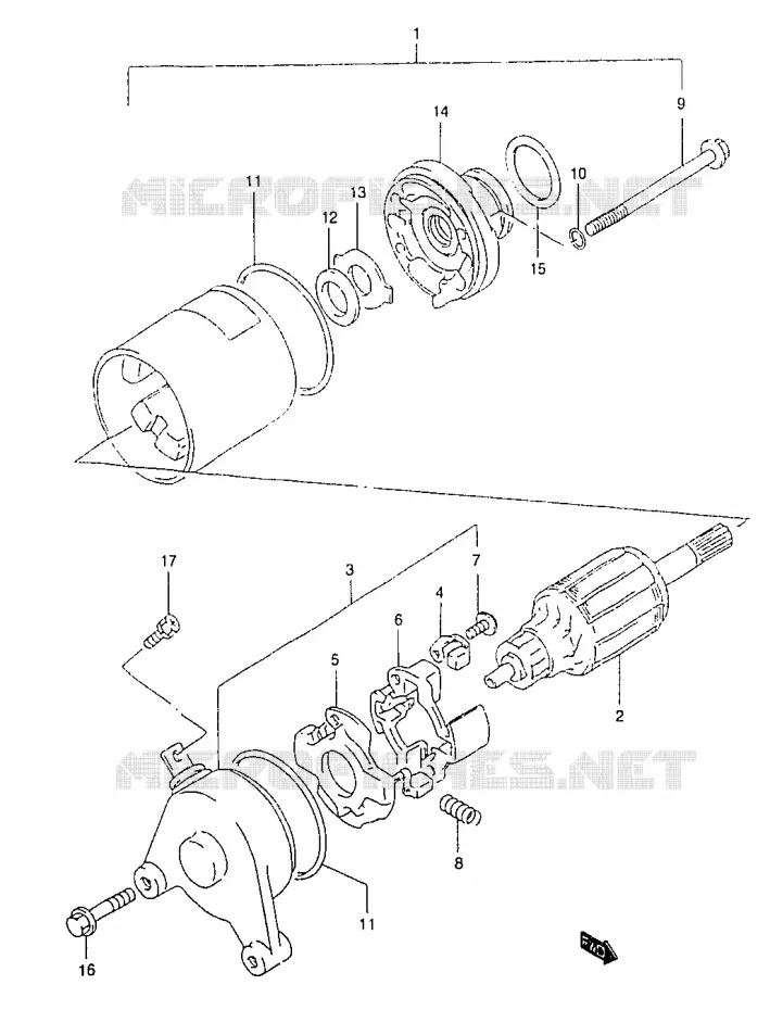 STARTMOTOR Suzuki MOTO 125 MARAUDER 2000  GZ125CY(W/X/Y)