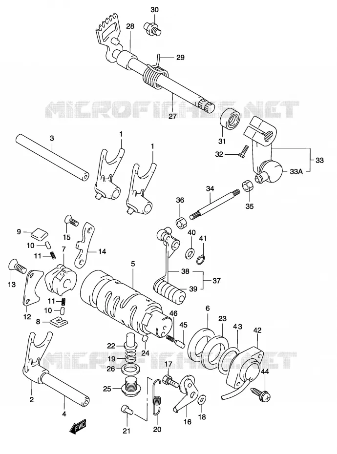 GEAR SHIFTING (MODELE K2) Suzuki MOTO 125 MARAUDER 2002  GZ125K2(P4)
