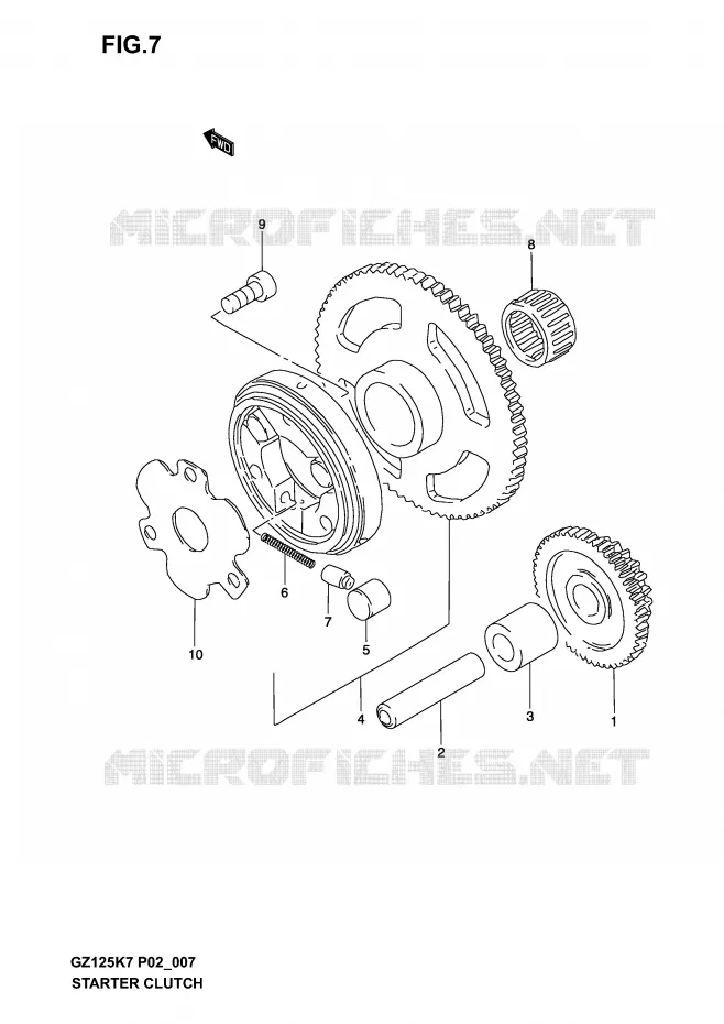 STARTMOTOR CLUTCH Suzuki MOTO 125 MARAUDER 2003  GZ125K3(P02)
