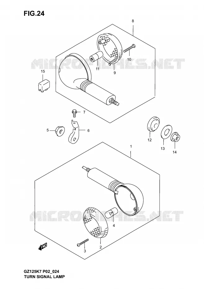 INDICATOREN Suzuki MOTO 125 MARAUDER 2004  GZ125K4(P02,P19)