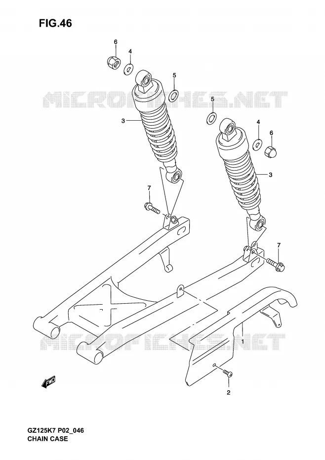 KETTINGKAST Suzuki MOTO 125 MARAUDER 2004  GZ125K4(P02,P19)