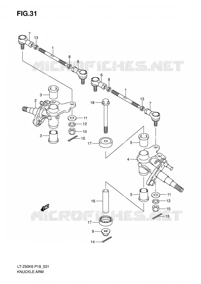 STUURINRICHTING - HUB Suzuki QUAD 50 QUADSPORT 2006  LT-Z50K6(P19)