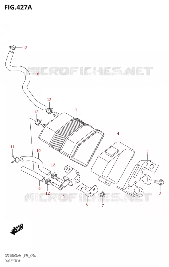 FUEL EVAP SYSTEM Suzuki MOTO 1000 GSX-R 2021  GSX-R1000RA M1 /​ GSX-R1000RZA M1 ( E76 ECE2 E17,22,39 )