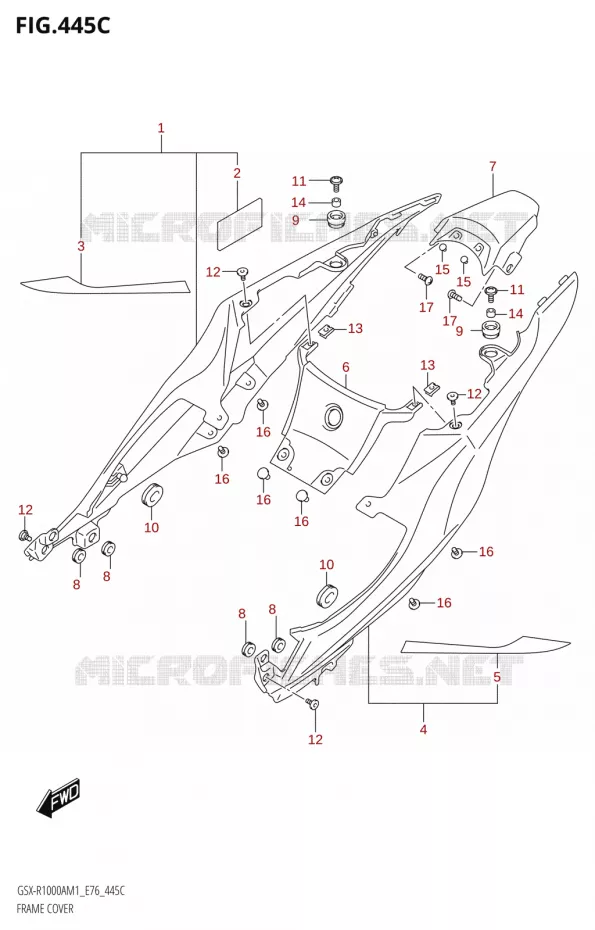 KUIP COVER (GSX-R1000ZA) Suzuki MOTO 1000 GSX-R 2021  GSX-R1000RA M1 /​ GSX-R1000RZA M1 ( E76 ECE2 E17,22,39 )