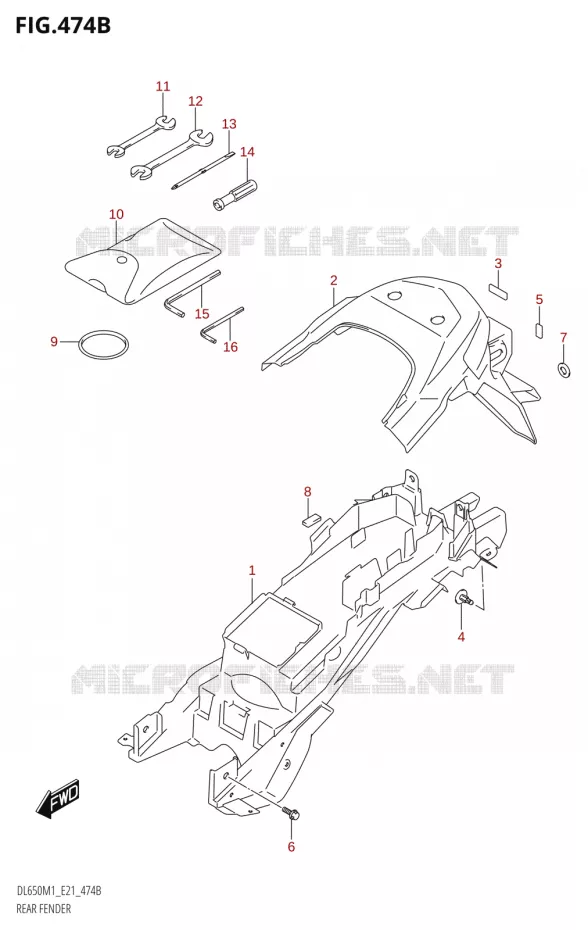 ACHTERSPATBORD Suzuki MOTO 650 V-STROM 2021  DL650A M1