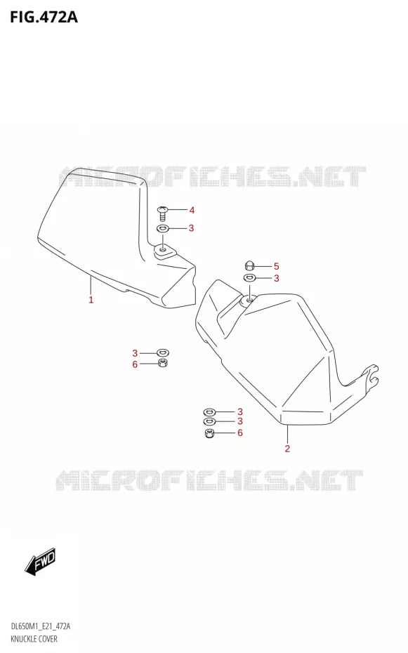 KNUCKLE COVER (DL650XA,DL650XAUE) Suzuki MOTO 650 V-STROM 2021  DL650A M1