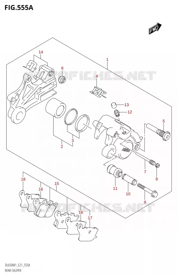 REAR CALIPER Suzuki MOTO 650 V-STROM 2021  DL650A M1