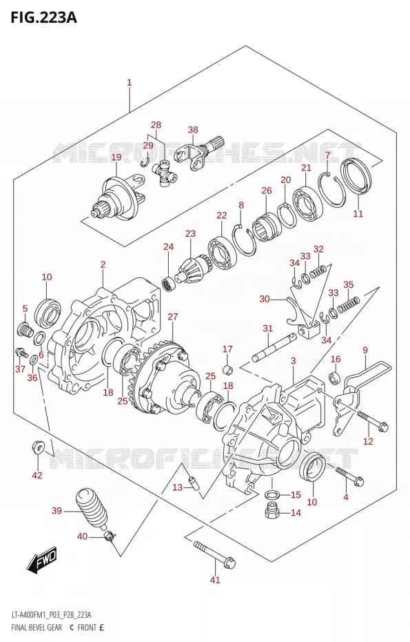 FINAL BEVEL GEAR (FRONT) Suzuki QUAD 400 KINGQUAD 2021  LT-A400F M1 (P03)