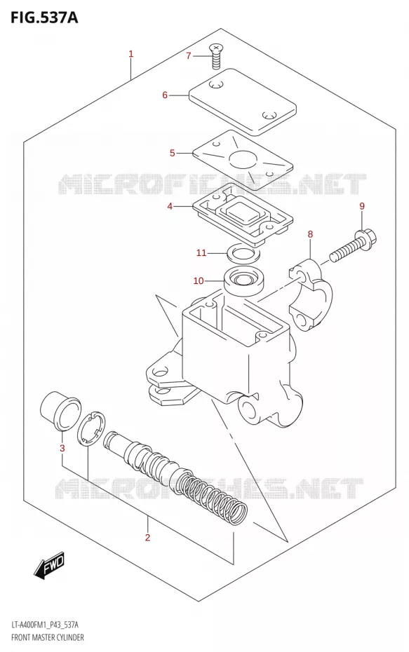 FRONT HOOFDREMCILINDER Suzuki QUAD 400 KINGQUAD 2021  LT-A400F M1 (P43)