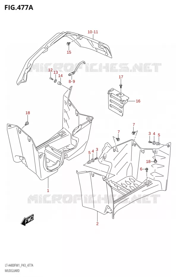 SPATBORD Suzuki QUAD 400 KINGQUAD 2021  LT-A400F M1 (P43)