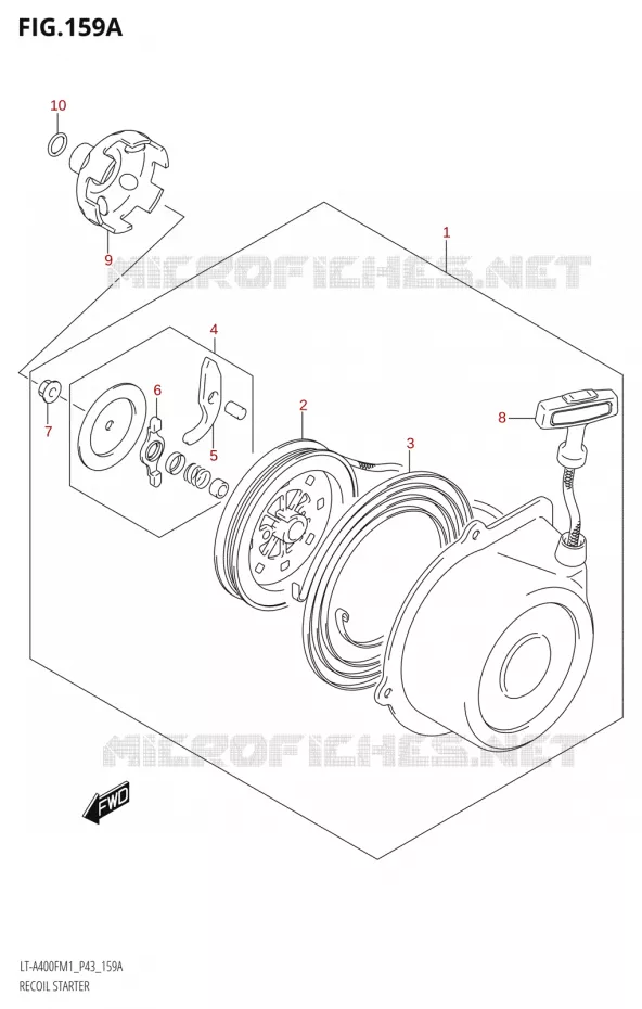 TERUGLOOPSTARTER Suzuki QUAD 400 KINGQUAD 2021  LT-A400F M1 (P43)