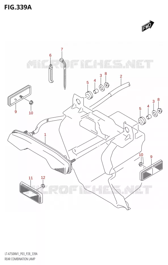 ACHTERLICHT Suzuki QUAD 750 KINGQUAD 2021  LT-A750X M1 (P28)