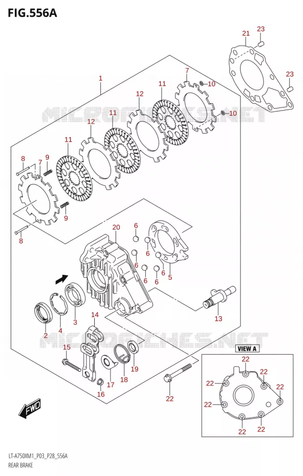 REM ACHTER Suzuki QUAD 750 KINGQUAD 2021  LT-A750X M1 (P28)