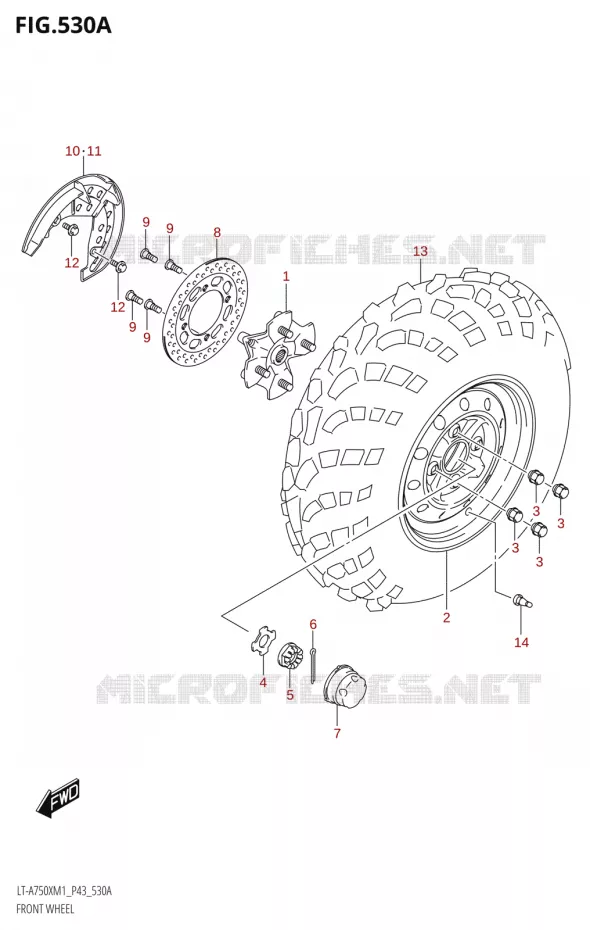 VOORWIEL Suzuki QUAD 750 KINGQUAD 2021  LT-A750X M1 (P43)