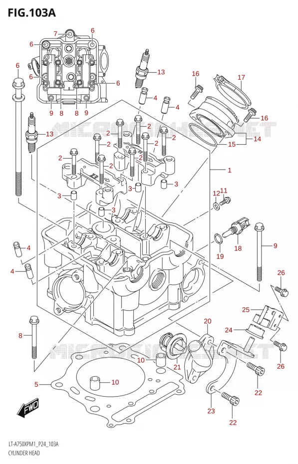 CILINDERKOP Suzuki QUAD 750 KINGQUAD 2021  LT-A750XP / XPZ M1 (P24)