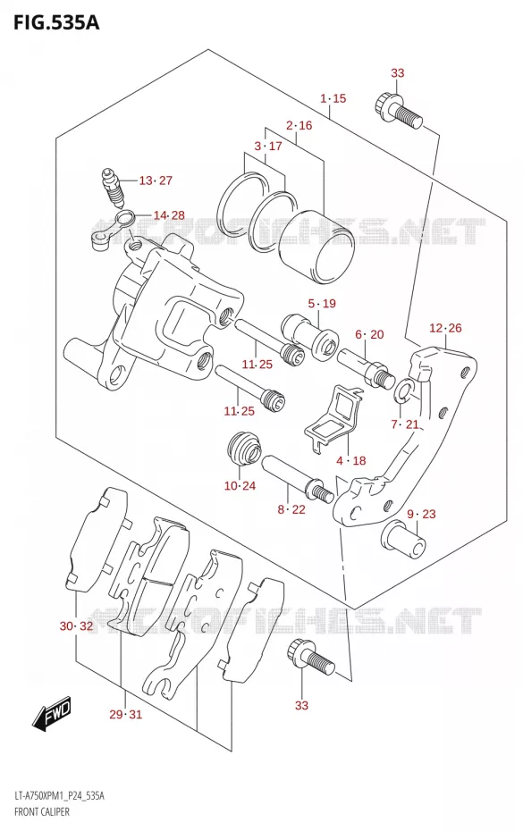 FRONT CALIPER Suzuki QUAD 750 KINGQUAD 2021  LT-A750XP / XPZ M1 (P24)