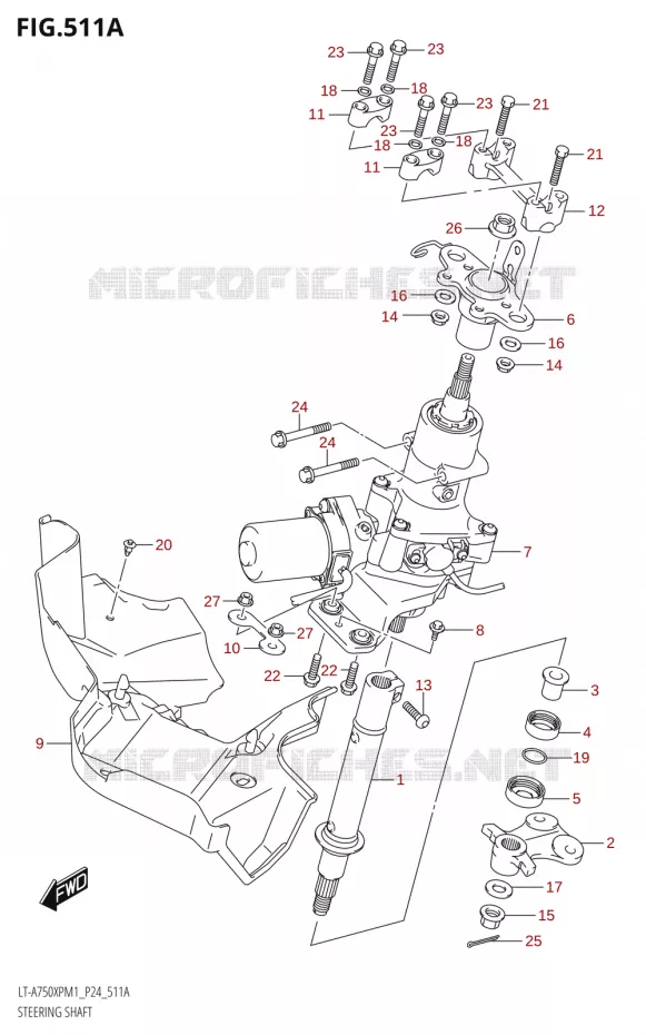 STUURKOLOM Suzuki QUAD 750 KINGQUAD 2021  LT-A750XP / XPZ M1 (P24)