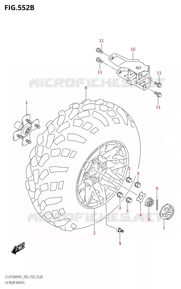 LINKERHAND ACHTERWIELXPZ) Suzuki QUAD 750 KINGQUAD 2021  LT-A750XP / XPZ M1 (P28)