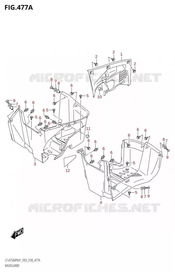 SPATBORD Suzuki QUAD 750 KINGQUAD 2021  LT-A750XP / XPZ M1 (P28)