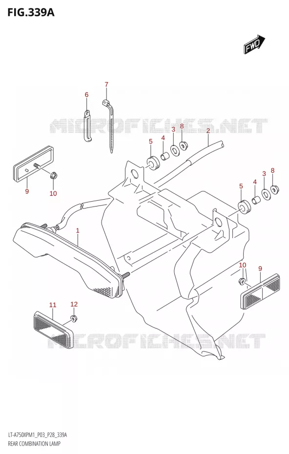 ACHTERLICHT Suzuki QUAD 750 KINGQUAD 2021  LT-A750XP / XPZ M1 (P33)