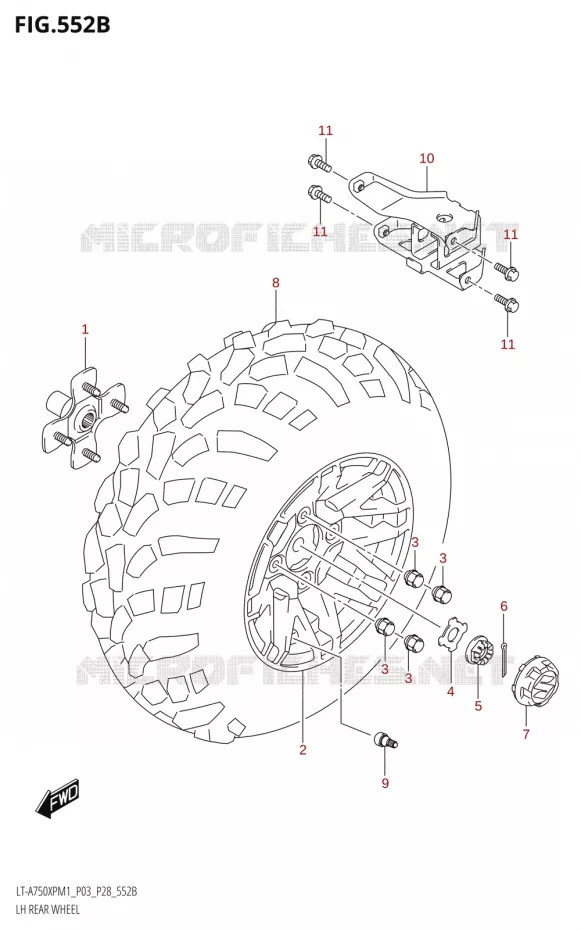 LINKERHAND ACHTERWIELXPZ) Suzuki QUAD 750 KINGQUAD 2021  LT-A750XP / XPZ M1 (P33)