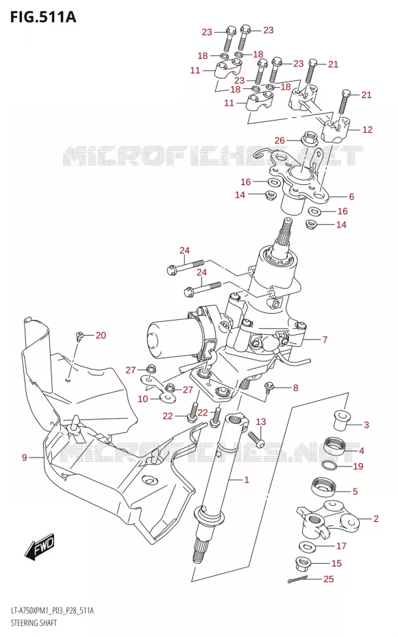 STUURKOLOM Suzuki QUAD 750 KINGQUAD 2021  LT-A750XP / XPZ M1 (P33)