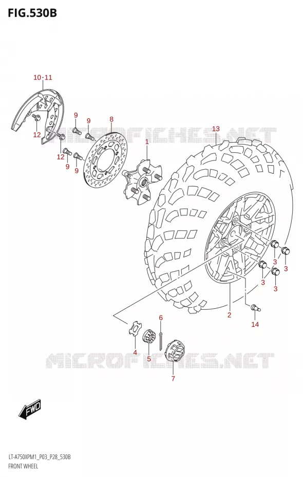 VOORWIELEL (LT-A750XPZ) Suzuki QUAD 750 KINGQUAD 2021  LT-A750XP / XPZ M1 (P33)