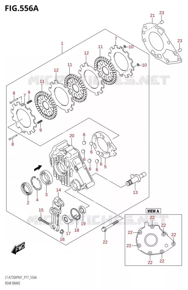 ACHTERREM Suzuki QUAD 750 KINGQUAD 2021  LT-A750XP / XPZ M1 (P17)
