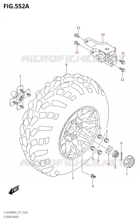LINKERHAND ACHTERWIELXPM1 P17) Suzuki QUAD 750 KINGQUAD 2021  LT-A750XP / XPZ M1 (P17)