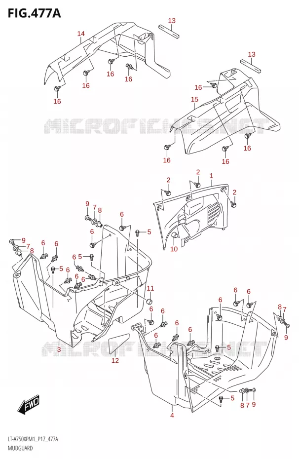 SPATBORD Suzuki QUAD 750 KINGQUAD 2021  LT-A750XP / XPZ M1 (P17)