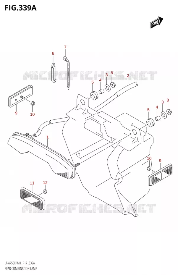 TAIL LIGHT ASSY Suzuki QUAD 750 KINGQUAD 2021  LT-A750XP / XPZ M1 (P17)