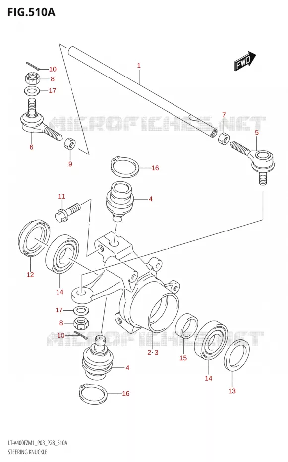 STUURINRICHTINGS - HUB Suzuki QUAD 400 KINGQUAD 2021  LT-A400FZ M1 (P28)